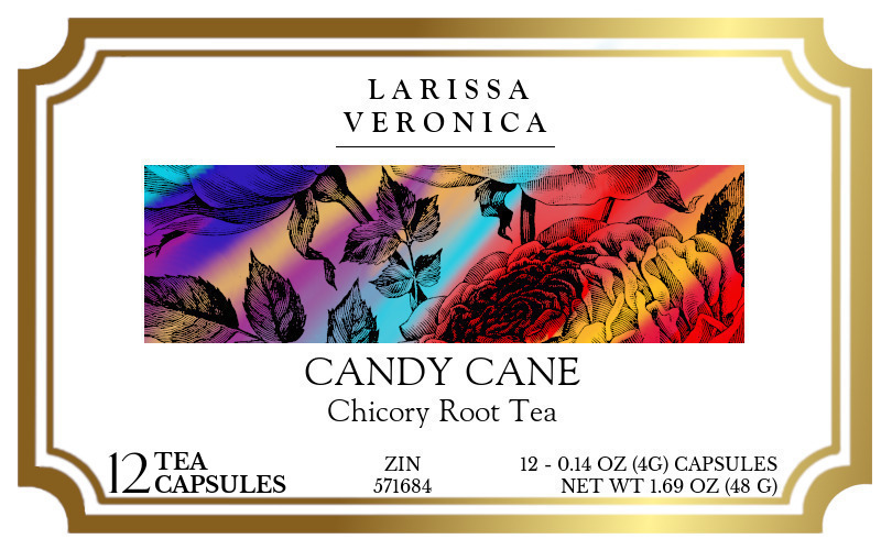 Candy Cane Chicory Root Tea <BR>(Single Serve K-Cup Pods) - Label