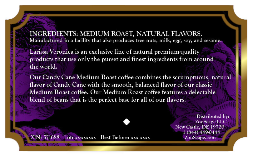 Candy Cane Medium Roast Coffee <BR>(Single Serve K-Cup Pods)