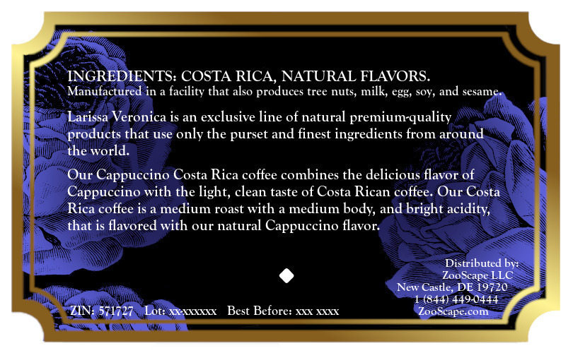 Cappuccino Costa Rica Coffee <BR>(Single Serve K-Cup Pods)