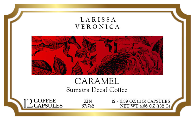 Caramel Sumatra Decaf Coffee <BR>(Single Serve K-Cup Pods) - Label