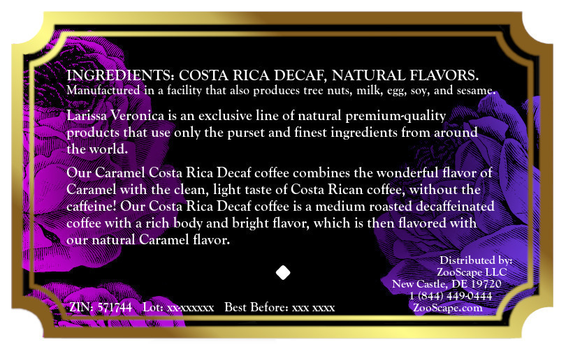 Caramel Costa Rica Decaf Coffee <BR>(Single Serve K-Cup Pods)