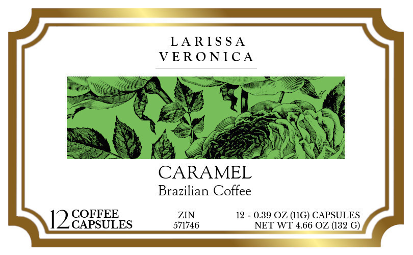 Caramel Brazilian Coffee <BR>(Single Serve K-Cup Pods) - Label