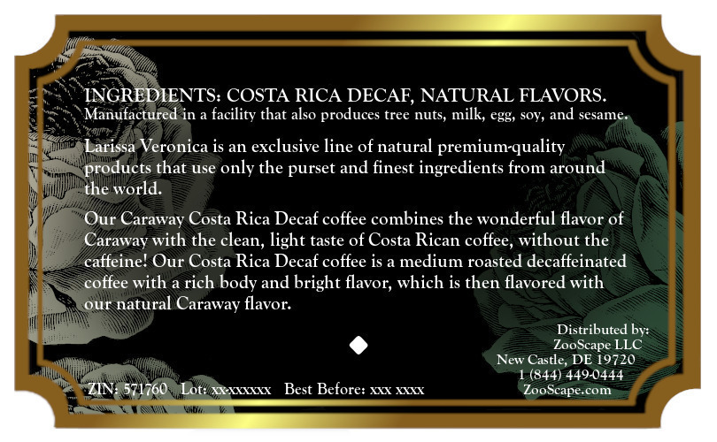 Caraway Costa Rica Decaf Coffee <BR>(Single Serve K-Cup Pods)