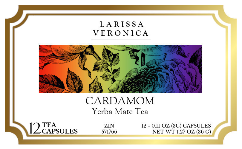 Cardamom Yerba Mate Tea <BR>(Single Serve K-Cup Pods) - Label