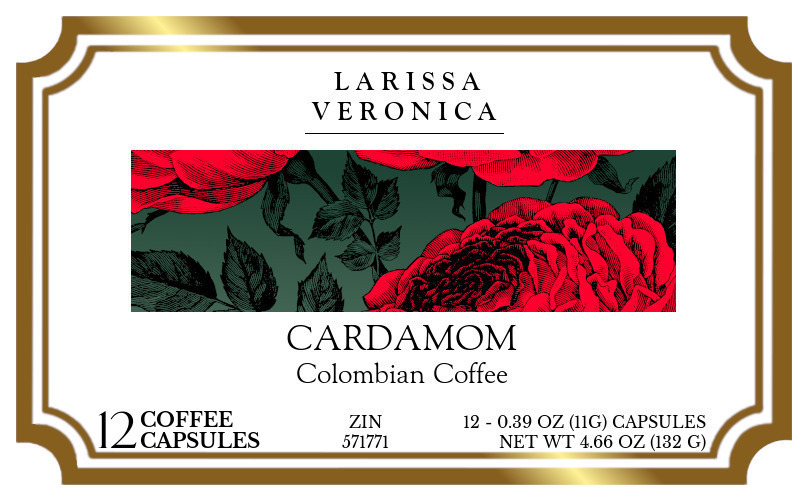 Cardamom Colombian Coffee <BR>(Single Serve K-Cup Pods) - Label
