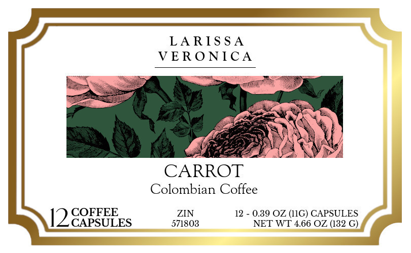 Carrot Colombian Coffee <BR>(Single Serve K-Cup Pods) - Label