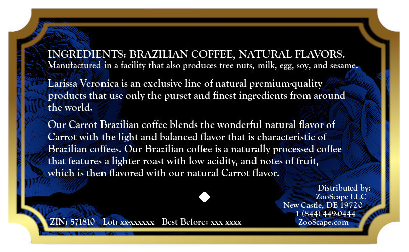 Carrot Brazilian Coffee <BR>(Single Serve K-Cup Pods)