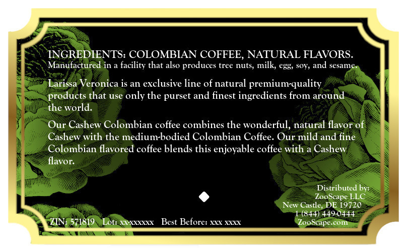 Cashew Colombian Coffee <BR>(Single Serve K-Cup Pods)