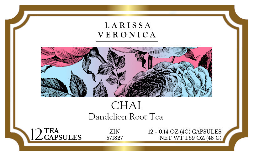 Chai Dandelion Root Tea <BR>(Single Serve K-Cup Pods) - Label