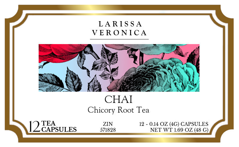 Chai Chicory Root Tea <BR>(Single Serve K-Cup Pods) - Label