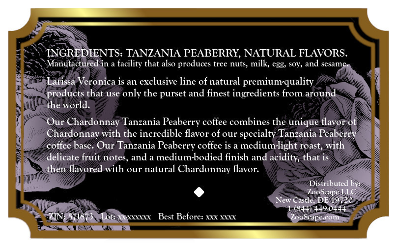 Chardonnay Tanzania Peaberry Coffee <BR>(Single Serve K-Cup Pods)