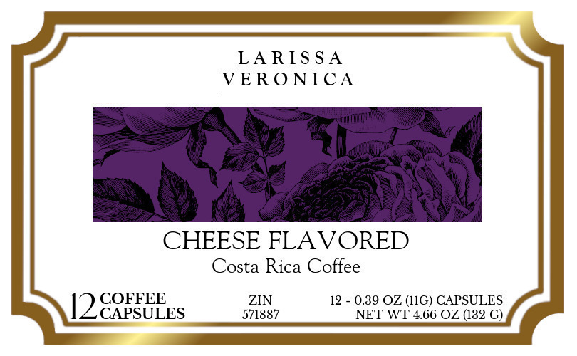 Cheese Flavored Costa Rica Coffee <BR>(Single Serve K-Cup Pods) - Label