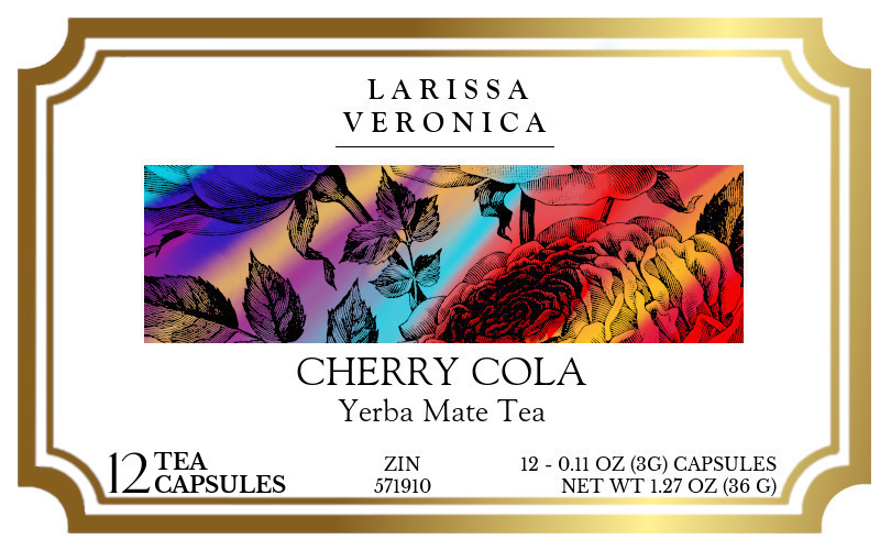 Cherry Cola Yerba Mate Tea <BR>(Single Serve K-Cup Pods) - Label