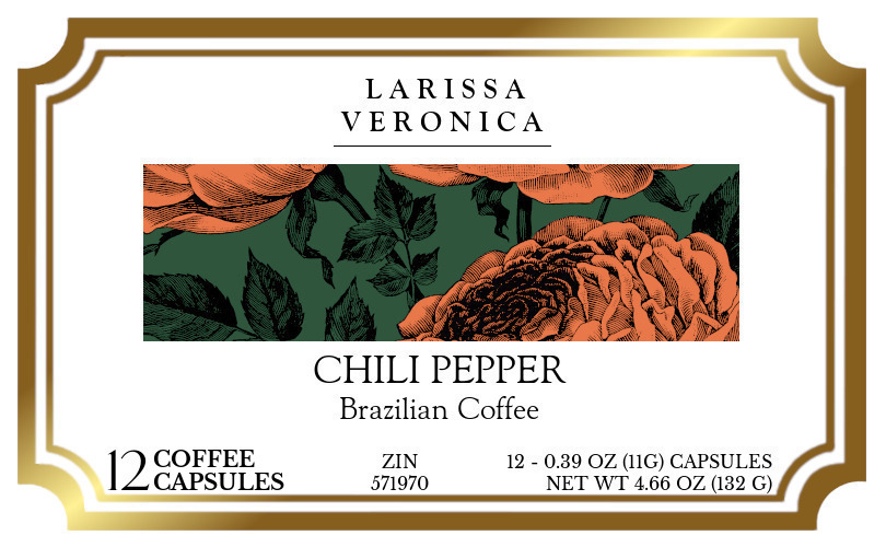 Chili Pepper Brazilian Coffee <BR>(Single Serve K-Cup Pods) - Label