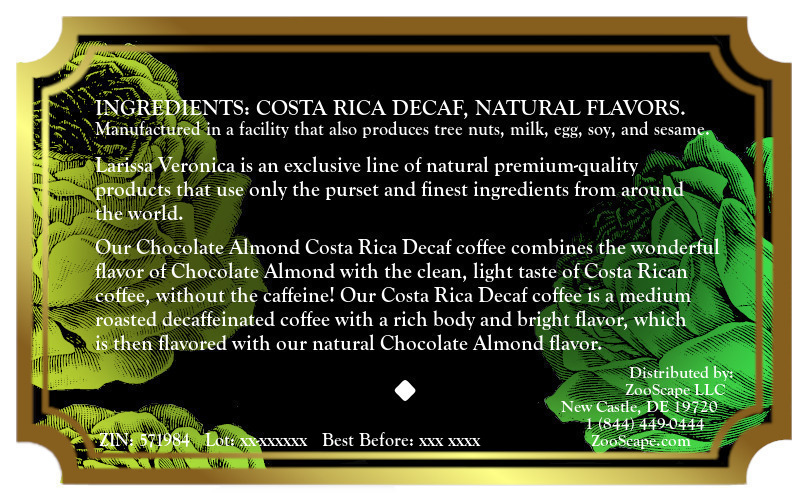 Chocolate Almond Costa Rica Decaf Coffee <BR>(Single Serve K-Cup Pods)