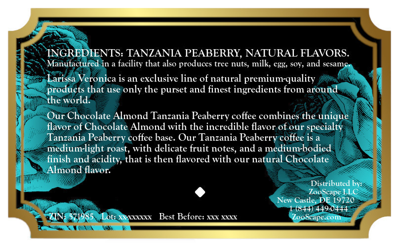 Chocolate Almond Tanzania Peaberry Coffee <BR>(Single Serve K-Cup Pods)
