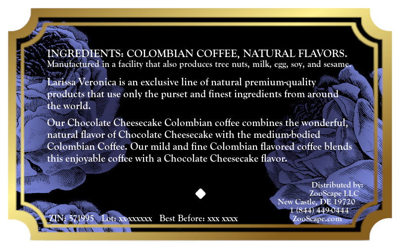 Chocolate Cheesecake Colombian Coffee <BR>(Single Serve K-Cup Pods)