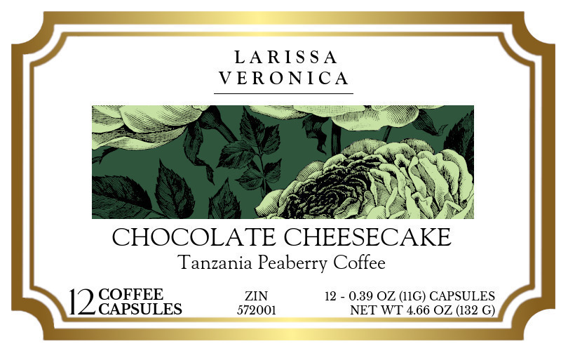 Chocolate Cheesecake Tanzania Peaberry Coffee <BR>(Single Serve K-Cup Pods) - Label