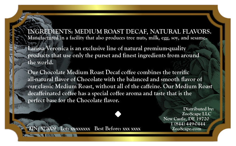 Chocolate Medium Roast Decaf Coffee <BR>(Single Serve K-Cup Pods)