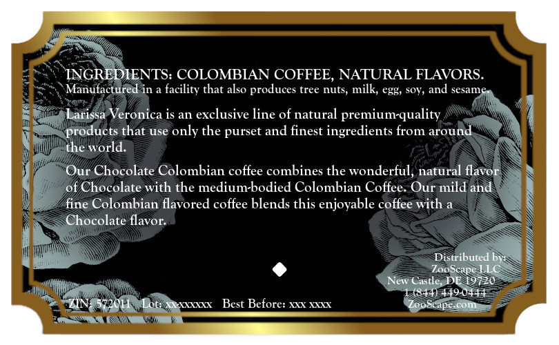 Chocolate Colombian Coffee <BR>(Single Serve K-Cup Pods)