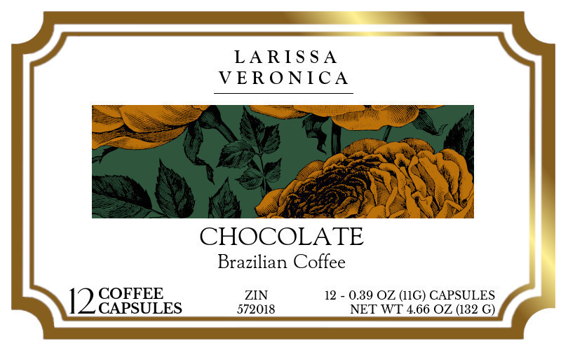Chocolate Brazilian Coffee <BR>(Single Serve K-Cup Pods) - Label
