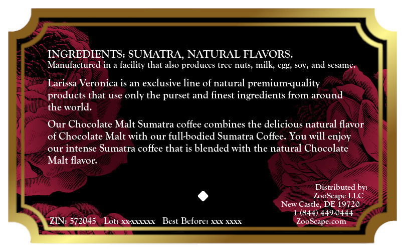 Chocolate Malt Sumatra Coffee <BR>(Single Serve K-Cup Pods)