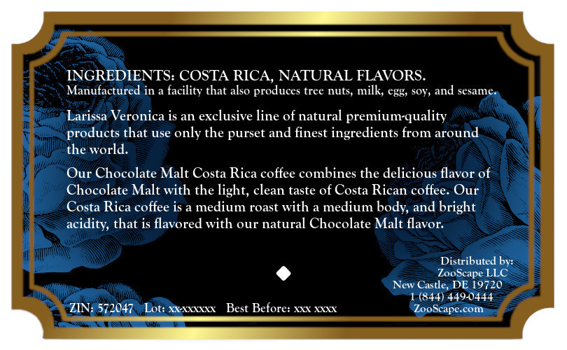 Chocolate Malt Costa Rica Coffee <BR>(Single Serve K-Cup Pods)