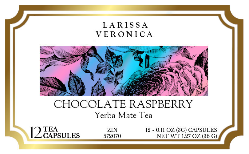 Chocolate Raspberry Yerba Mate Tea <BR>(Single Serve K-Cup Pods) - Label