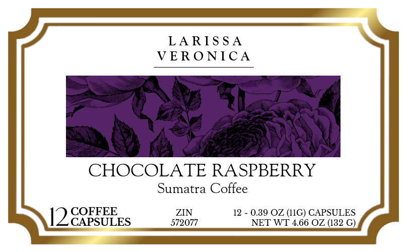 Chocolate Raspberry Sumatra Coffee <BR>(Single Serve K-Cup Pods) - Label
