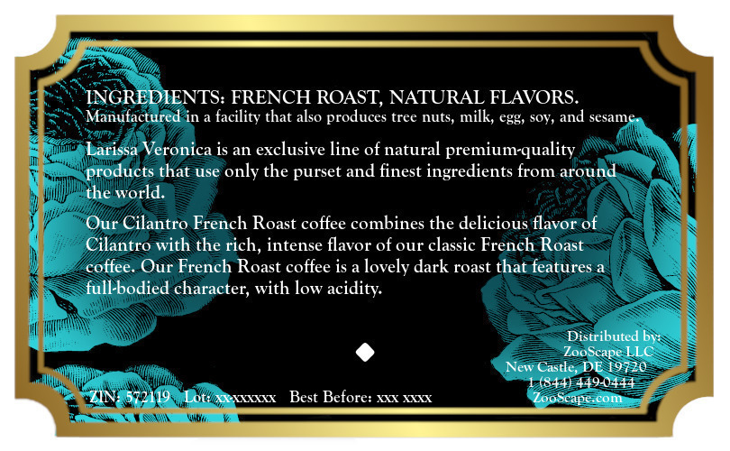Cilantro French Roast Coffee <BR>(Single Serve K-Cup Pods)