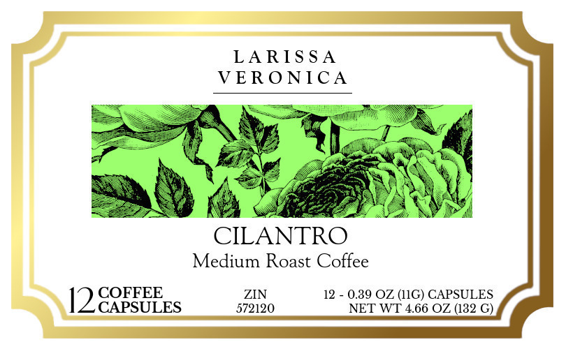Cilantro Medium Roast Coffee <BR>(Single Serve K-Cup Pods) - Label