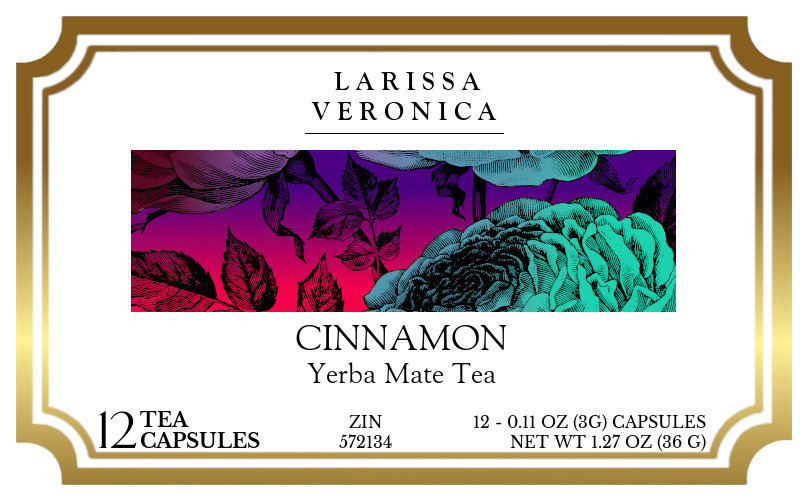 Cinnamon Yerba Mate Tea <BR>(Single Serve K-Cup Pods) - Label