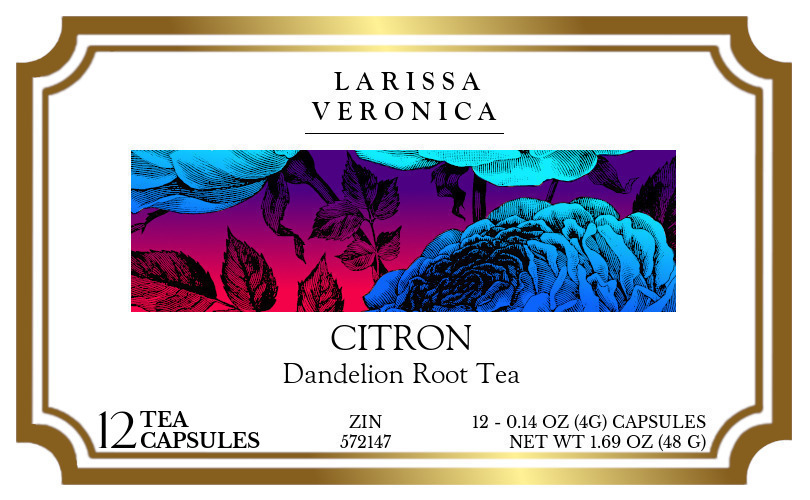 Citron Dandelion Root Tea <BR>(Single Serve K-Cup Pods) - Label