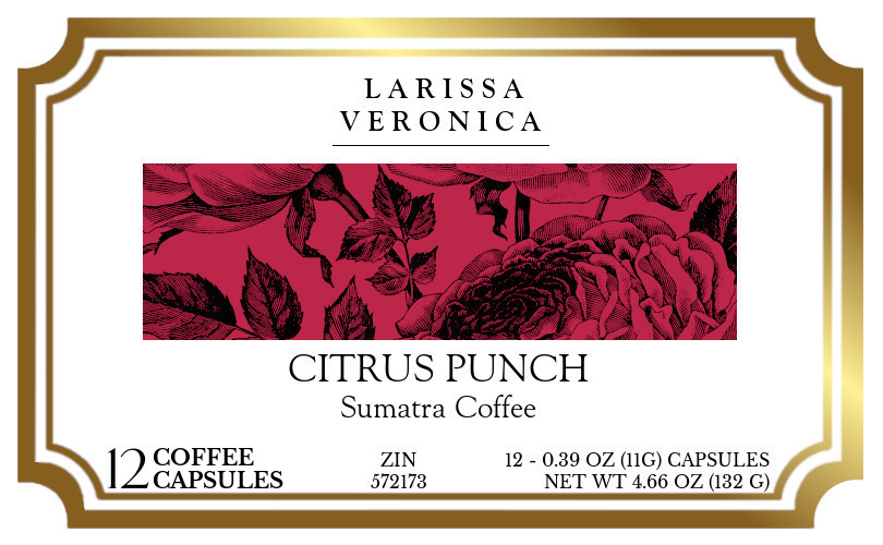 Citrus Punch Sumatra Coffee <BR>(Single Serve K-Cup Pods) - Label