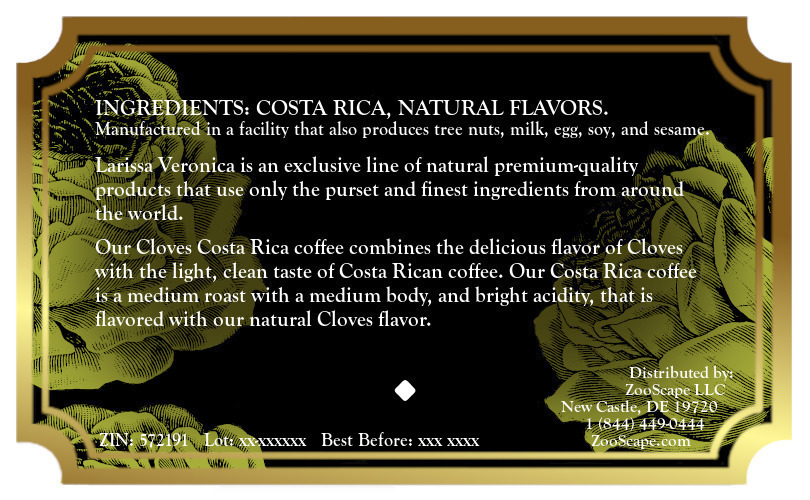 Cloves Costa Rica Coffee <BR>(Single Serve K-Cup Pods)