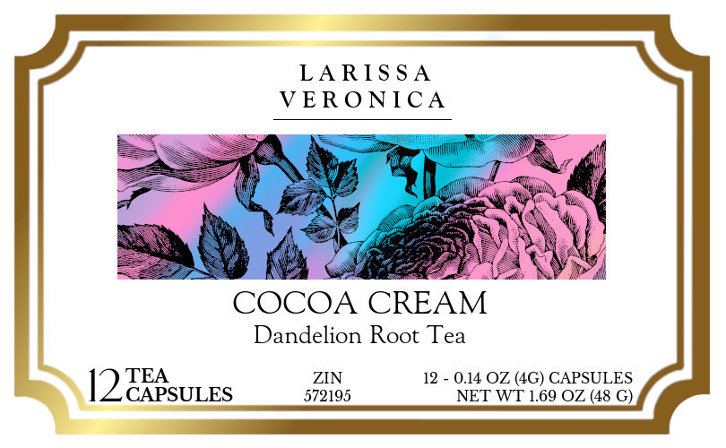 Cocoa Cream Dandelion Root Tea <BR>(Single Serve K-Cup Pods) - Label