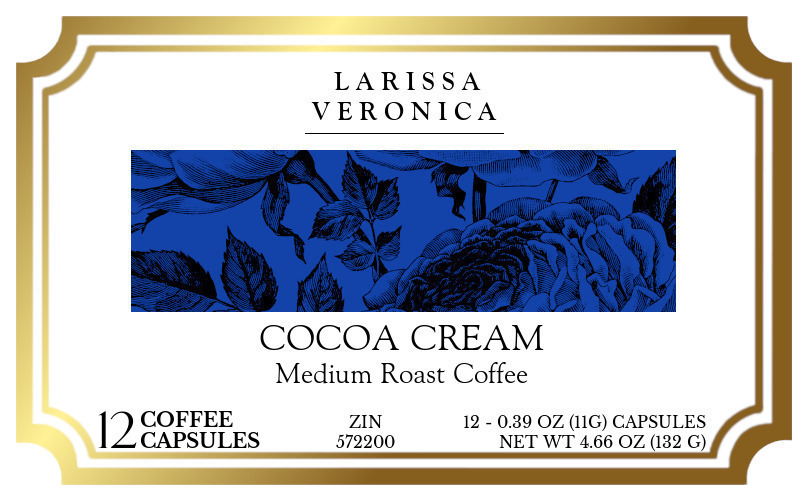 Cocoa Cream Medium Roast Coffee <BR>(Single Serve K-Cup Pods) - Label
