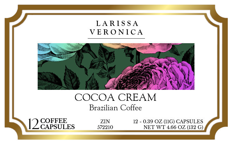 Cocoa Cream Brazilian Coffee <BR>(Single Serve K-Cup Pods) - Label