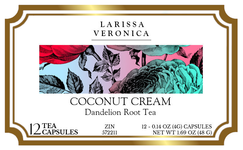 Coconut Cream Dandelion Root Tea <BR>(Single Serve K-Cup Pods) - Label