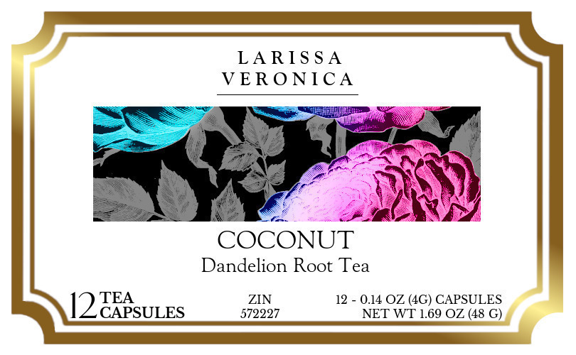 Coconut Dandelion Root Tea <BR>(Single Serve K-Cup Pods) - Label