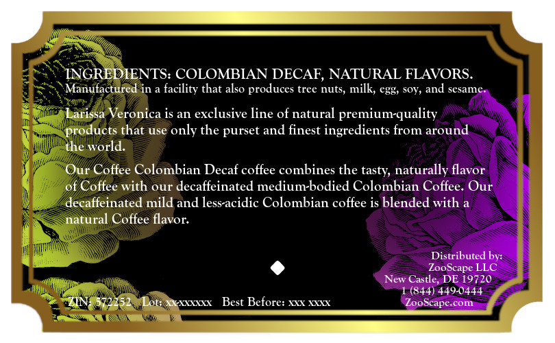Coffee Colombian Decaf Coffee <BR>(Single Serve K-Cup Pods)