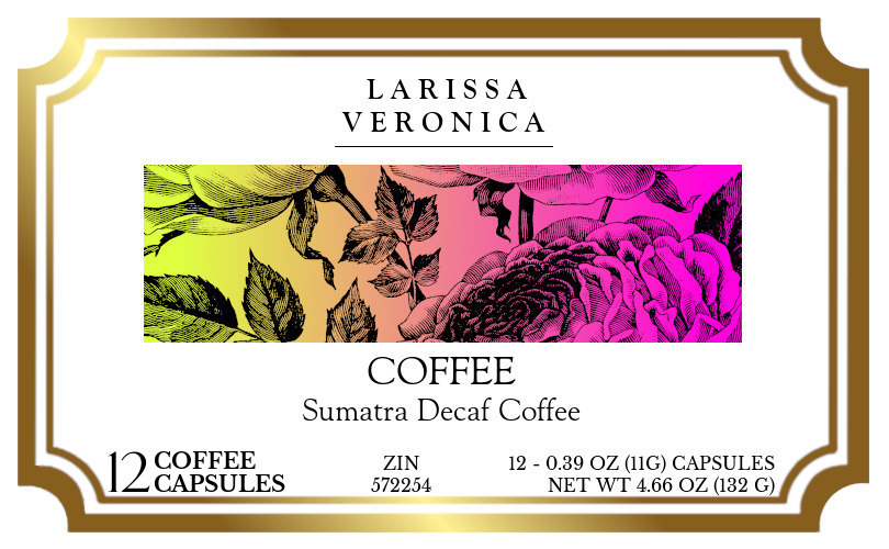 Coffee Sumatra Decaf Coffee <BR>(Single Serve K-Cup Pods) - Label