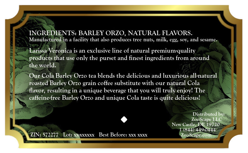 Cola Barley Orzo Tea <BR>(Single Serve K-Cup Pods)