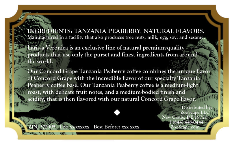 Concord Grape Tanzania Peaberry Coffee <BR>(Single Serve K-Cup Pods)