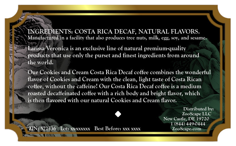 Cookies and Cream Costa Rica Decaf Coffee <BR>(Single Serve K-Cup Pods)