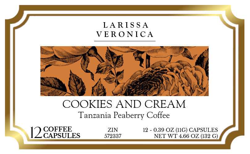 Cookies and Cream Tanzania Peaberry Coffee <BR>(Single Serve K-Cup Pods) - Label