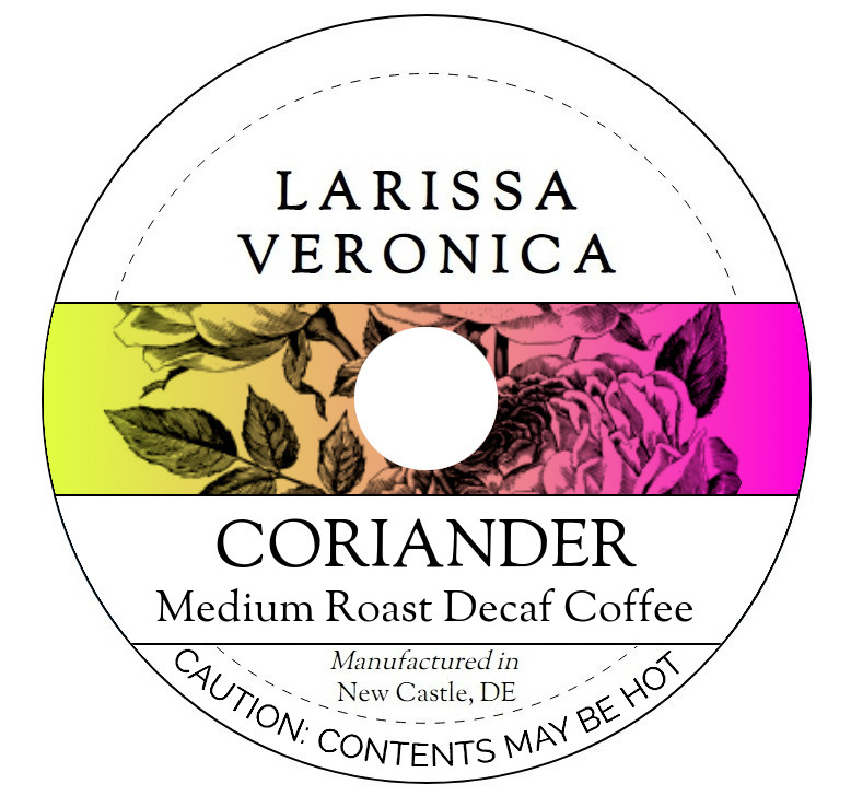 Coriander Medium Roast Decaf Coffee <BR>(Single Serve K-Cup Pods)