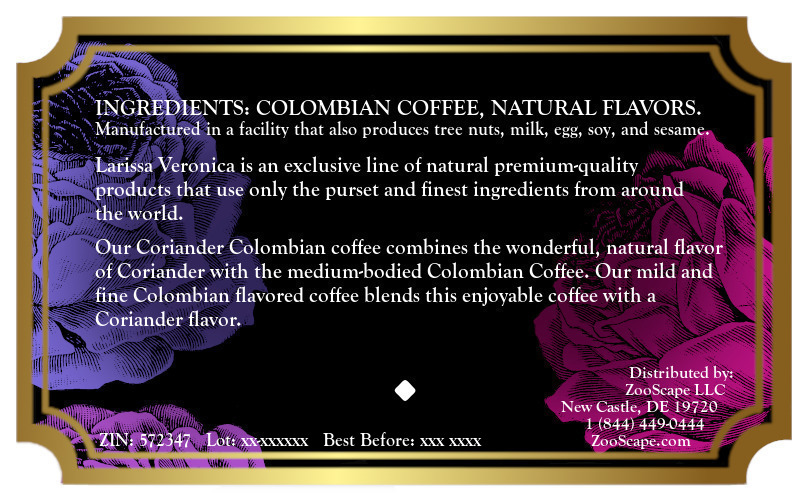 Coriander Colombian Coffee <BR>(Single Serve K-Cup Pods)