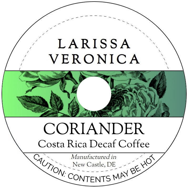 Coriander Costa Rica Decaf Coffee <BR>(Single Serve K-Cup Pods)