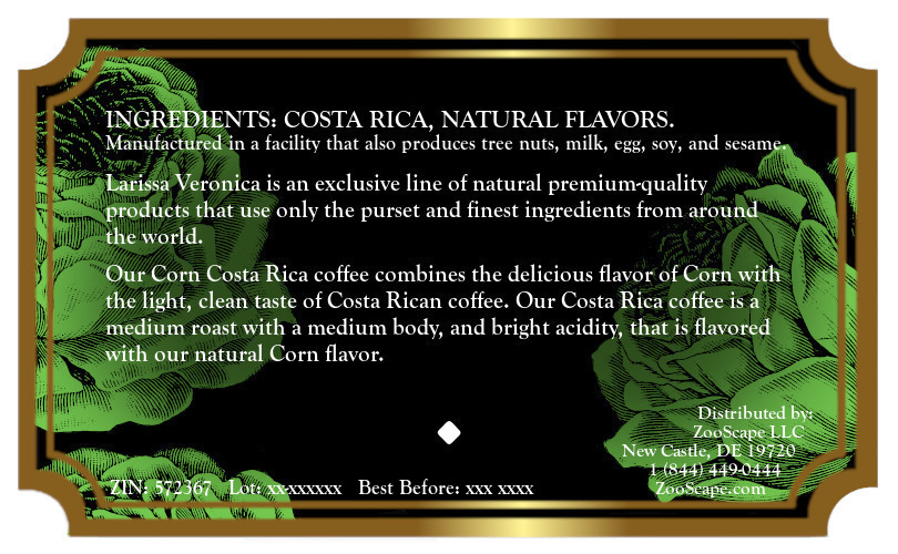 Corn Costa Rica Coffee <BR>(Single Serve K-Cup Pods)